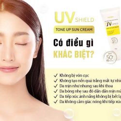 Kem chống nắng Mediworld UV Shield Tone Up Sun Cream make up bảo vệ da