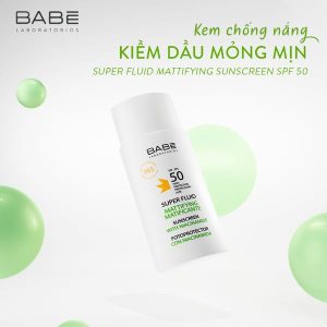 Kem chống nắng phổ rộng bảo vệ toàn diện cho da khô da thường BABE SUPER FLUID HA SPF50+ 50ml