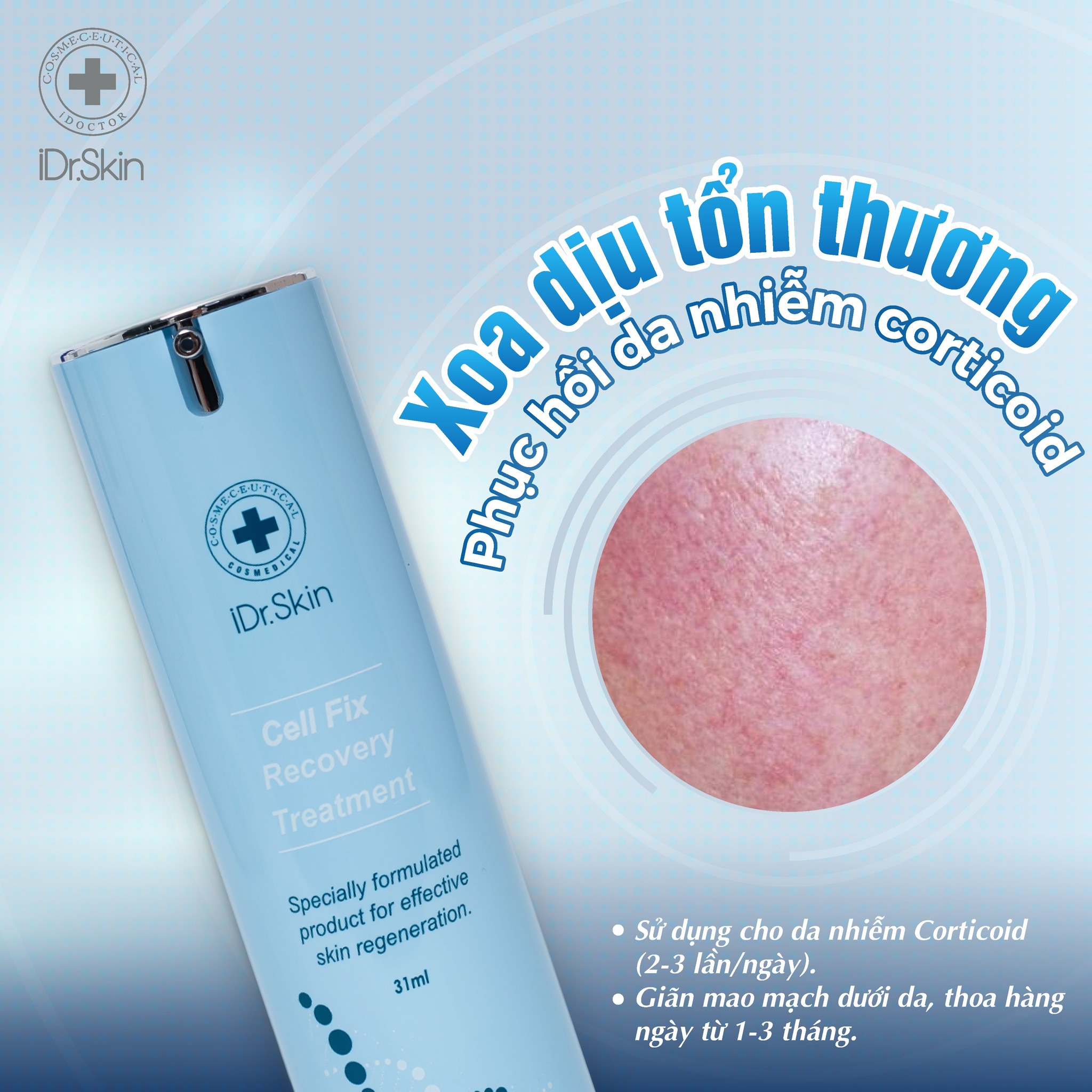 Kem dưỡng da mặt IDr.Skin Cell Fix Recovery Treatment tái tạo và phục hồi da bị kích ứng hư tổn 31ml