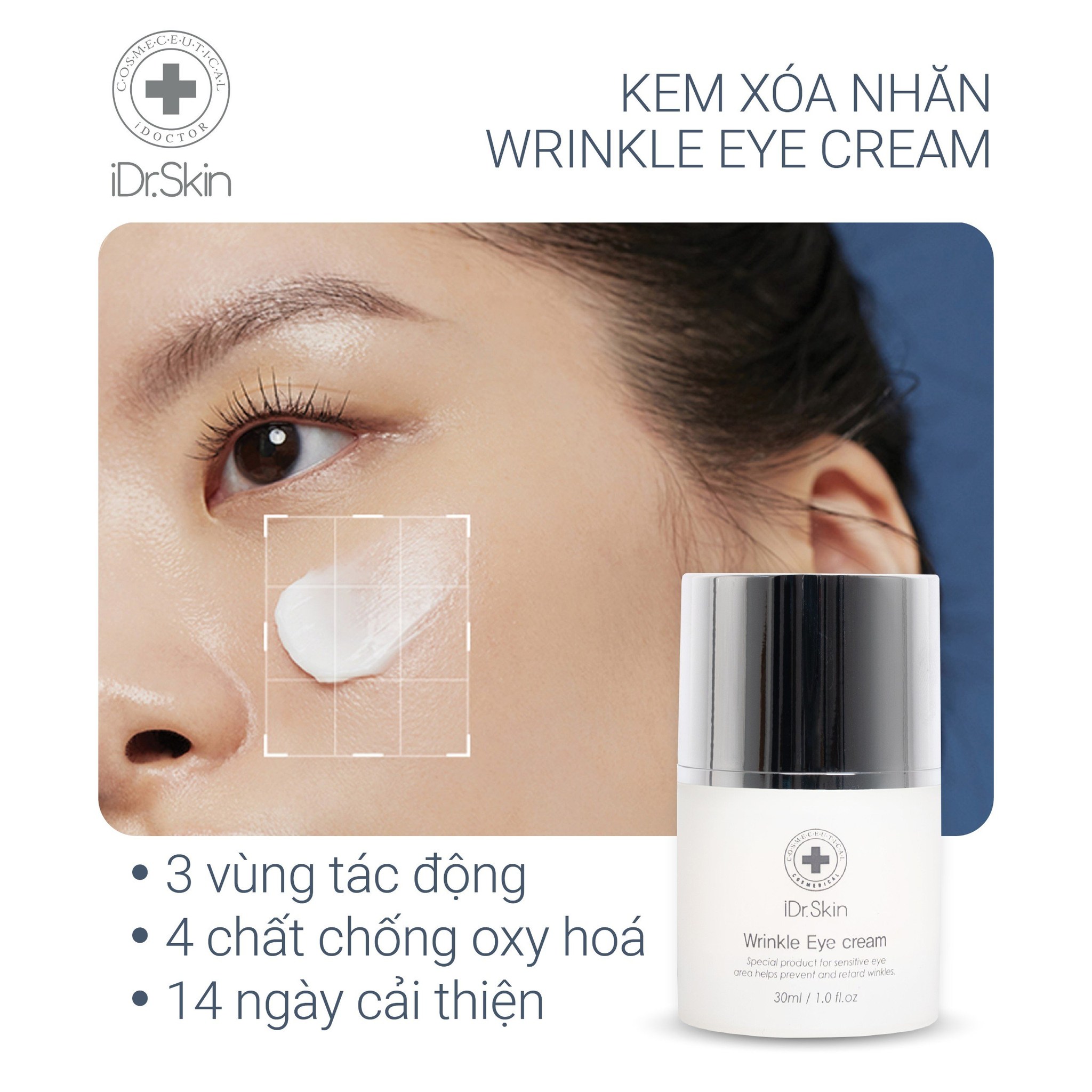 Kem xoá nhăn mờ thâm Idr.Skin Wrinkle Eye Cream