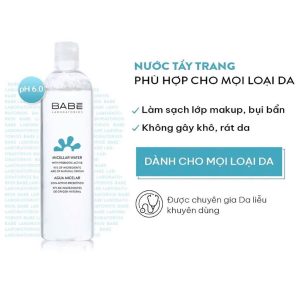 Nước tẩy trang làm sạch sâu BABE Micellar Water 250ml