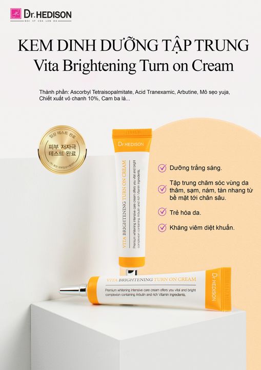 Sáp dưỡng trắng tập trung cao cấp Vita Brightening Turn On Cream Dr.Hedison 30 ml