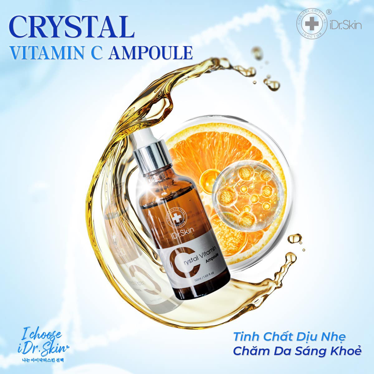 Serum trắng sáng da Idr.Skin Crystal Vitamin C Ampoule 50ml