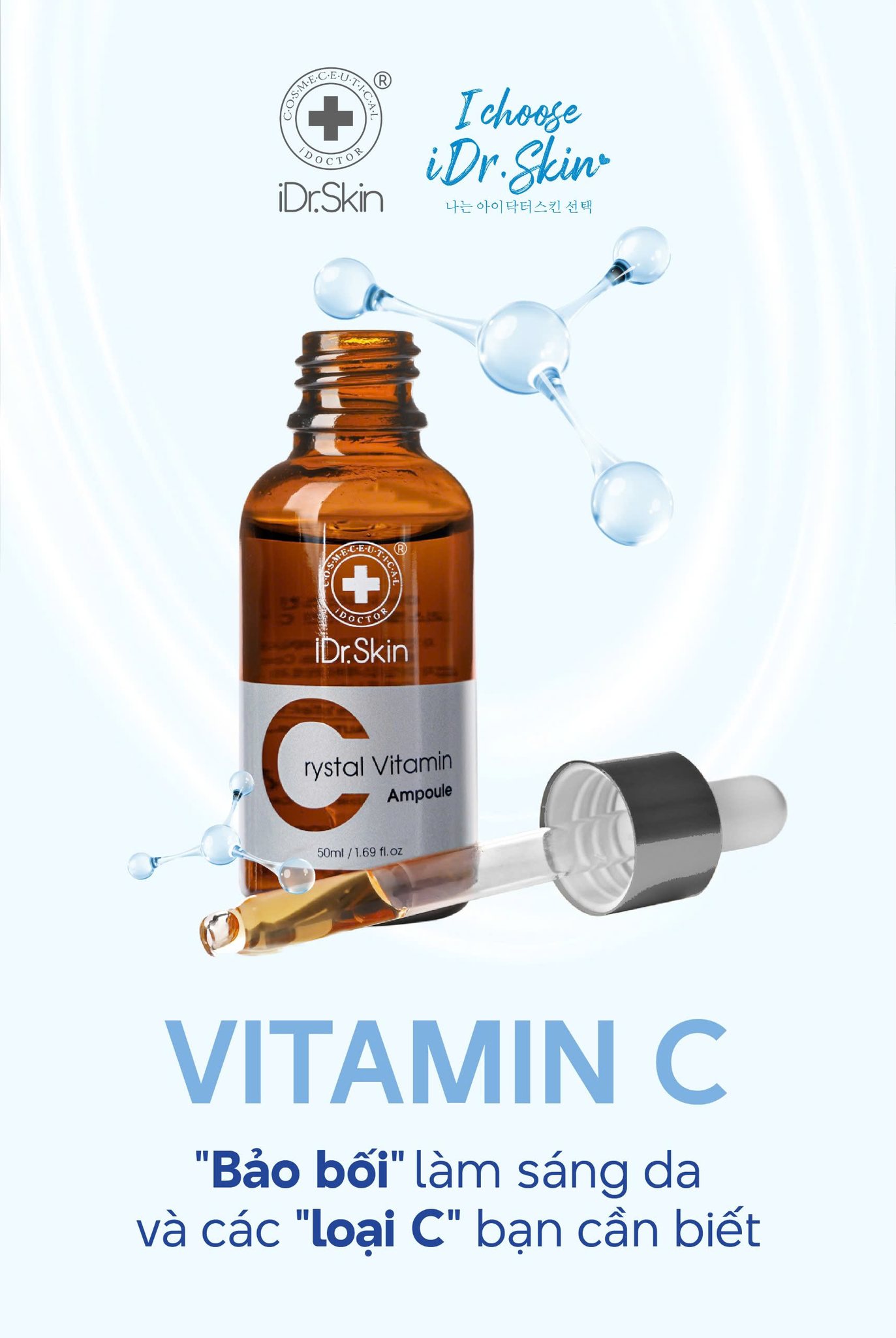 Serum trắng sáng da Idr.Skin Crystal Vitamin C Ampoule 50ml