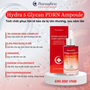 Tinh Chất Dưỡng Ẩm, Phục Hồi Da Tổn Thương Pharmaform Hydra 5 Glycan PDRN Ampoule 50ml