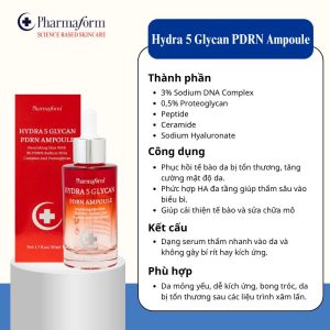 Tinh Chất Dưỡng Ẩm, Phục Hồi Da Tổn Thương Pharmaform Hydra 5 Glycan PDRN Ampoule 50ml