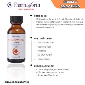 Tinh Chất Dưỡng Sáng Da, Mờ Thâm, Chống Lão Hoá Pharmaform C-Smoothing Serum 30ml