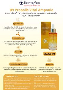Tinh Chất Pharmaform B9 Propolis Vital Ampoule làm dịu da, ngừa lão hóa da 50ml