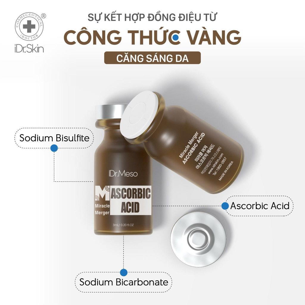 Tinh chất Meso huỷ nám Ascorbic 20% Idr Skin Idr.Meso Miracle Merger