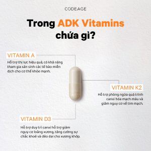 Viên bổ sung vitamin 3 trong 1 Codeage ADK Vitamins 180 viên