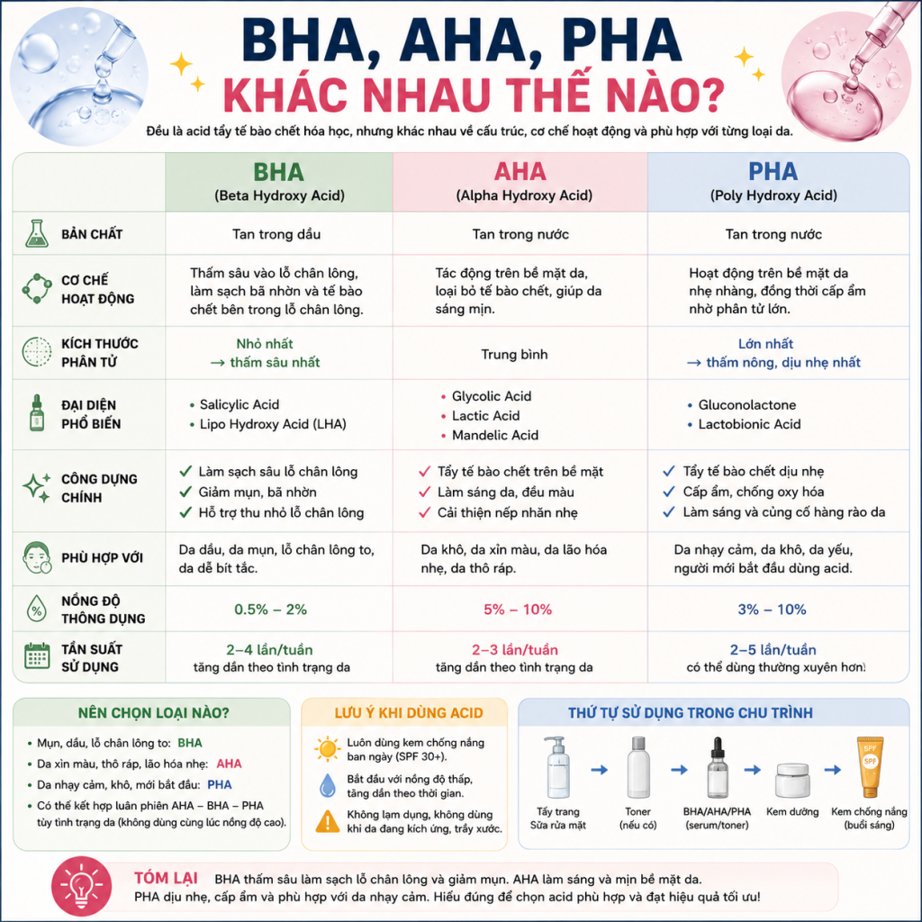 BHA, AHA, PHA khác nhau thế nào