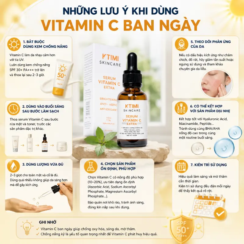 Những Lưu Ý Khi Dùng Vitamin C Ban Ngày
