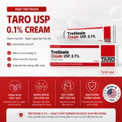 Kem Tretinoin giảm mụn liti ngăn ngừa lão hóa da Taro Usp 0.1% cream của Mỹ 20g