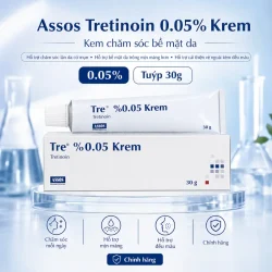 Kem Trị Mụn, Mờ Thâm, Trẻ Hóa Da Assos Tretinoin 0.05% Krem 30g Chính Hãng