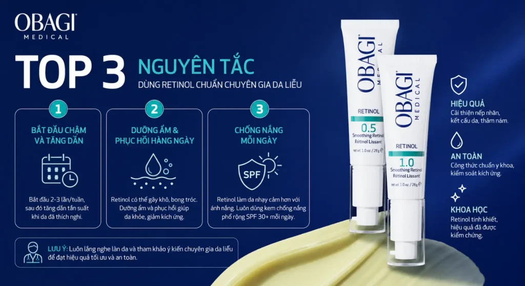 Top 3 Nguyên Tắc Dùng Retinol Chuẩn Chuyên Gia Da Liễu